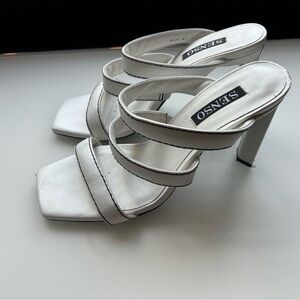 SENSO White Minimalist Heeled Sandals